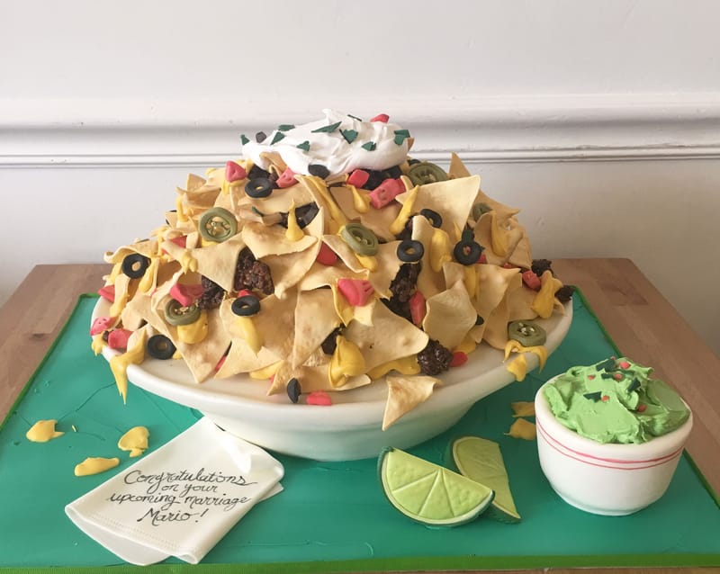 Sculpted cake of nachos!