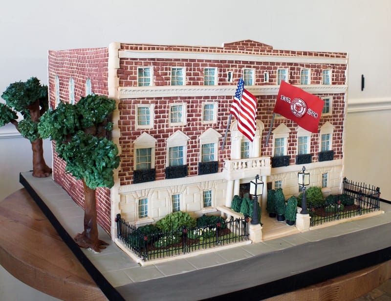 Sculpted cake of The Harvard Club Boston
