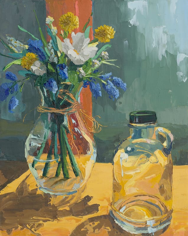 Bekah & Jays Wedding Flowers Vase in Morning Sun