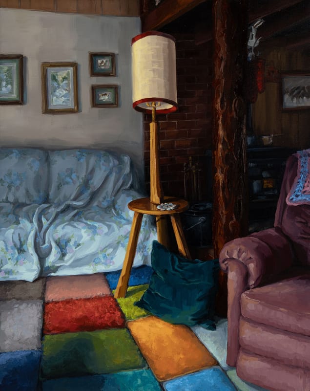 Cabin Carpet & Covered Davenport