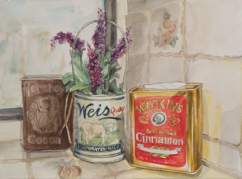 Study for - 'Grandma's vintage baking tins' oil painting