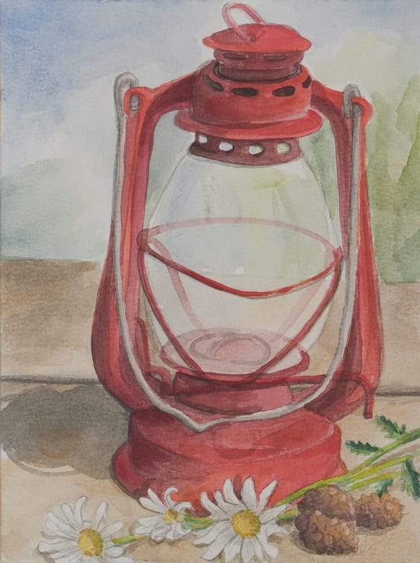 Antique railroad lantern