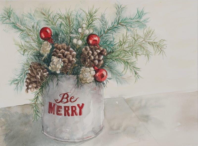Christmas pine centerpiece
